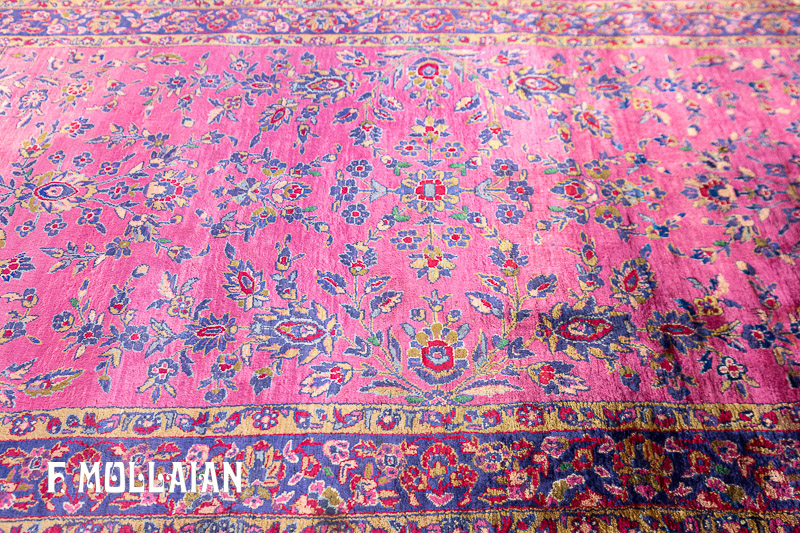 Silk Antique Persian Kashan Rug n°:31648093